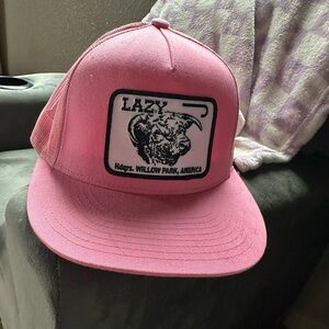 Pink Trucker Hat with Bull Patch